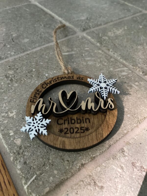 Customized Newlywed Christmas Ornament